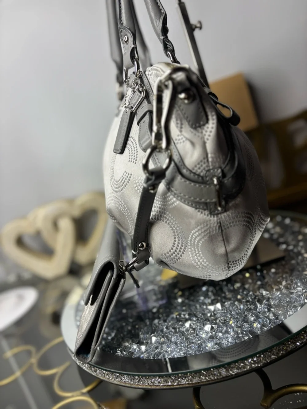 Coach 2010 Madison Dotted Op Art Sophia satchel and matching wallet EUC - Picture 8 of 14